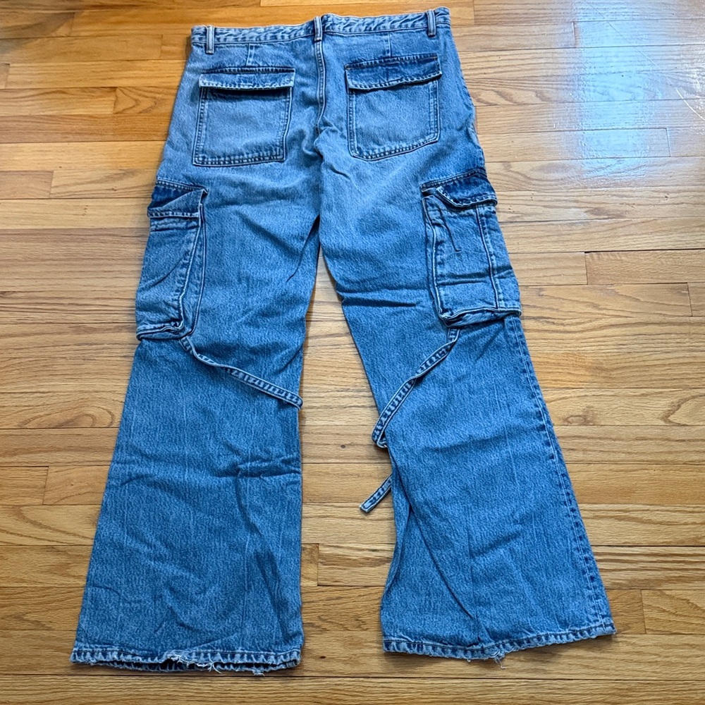 ZARA CARGO JEANS BLUE SIZE 12 B01 - Picture 6 of 7